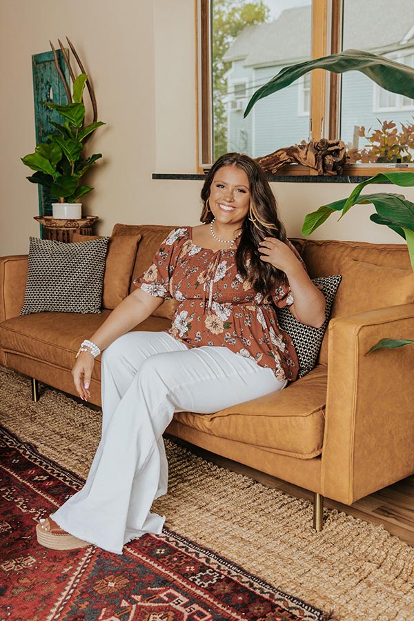 Princeton Posh Floral Top In Cinnamon  Curves Image - 2