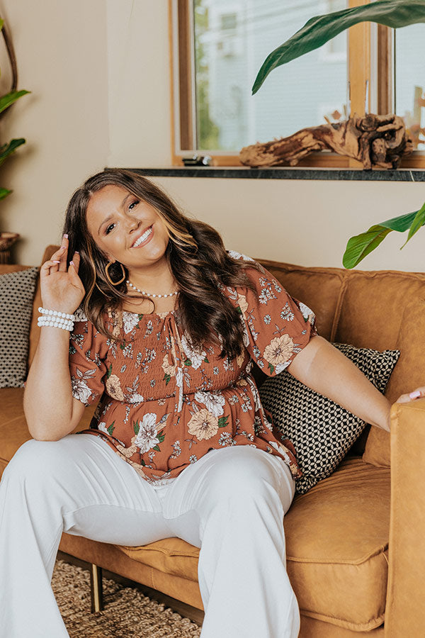 Princeton Posh Floral Top In Cinnamon  Curves Image - 3