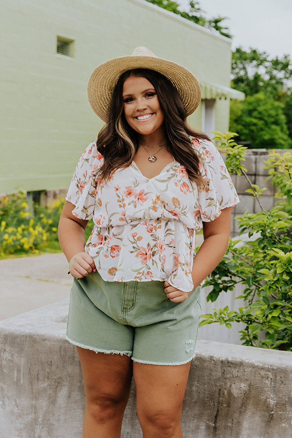 Carnation Kisses Chiffon Top In White   Curves Image - 4