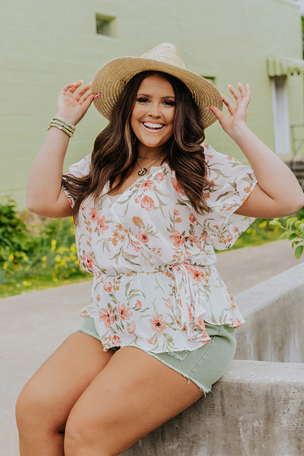 Carnation Kisses Chiffon Top In White   Curves Image - 3