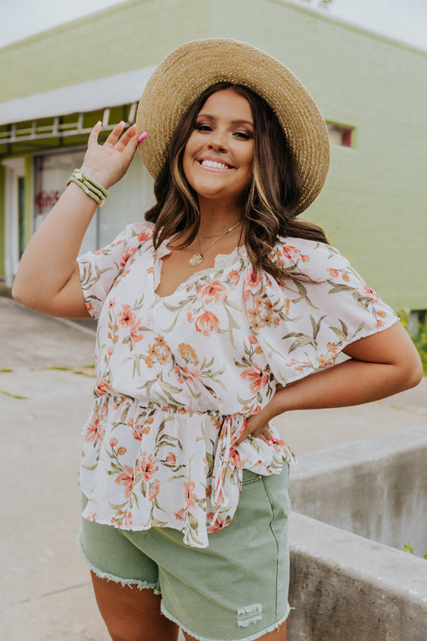 Carnation Kisses Chiffon Top In White   Curves Image - 5