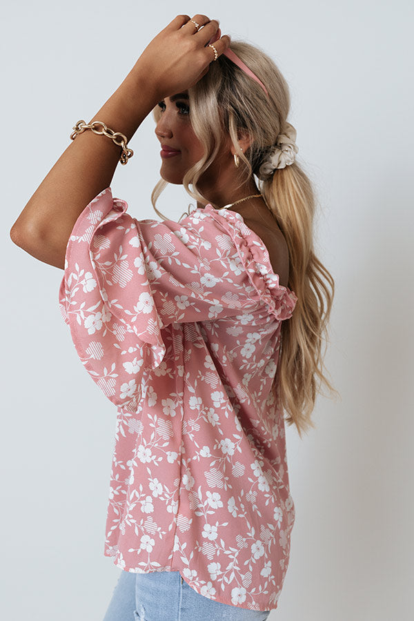 Best Song Ever Floral Shift Top In Pink Image - 3