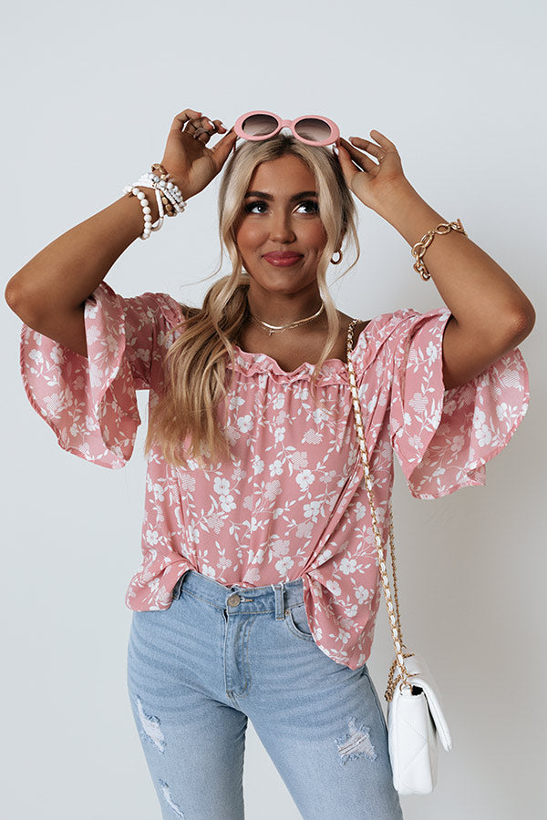 Best Song Ever Floral Shift Top In Pink Image - 4