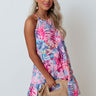 Gorgeous Day Tropical Print Dress In Purple Image - 1