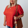 Upper West Side Story Eyelet Top In Scarlet Curves Image - 1