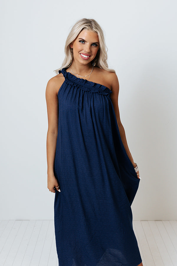 Catwalk Cues Midi In Navy • Impressions Online Boutique