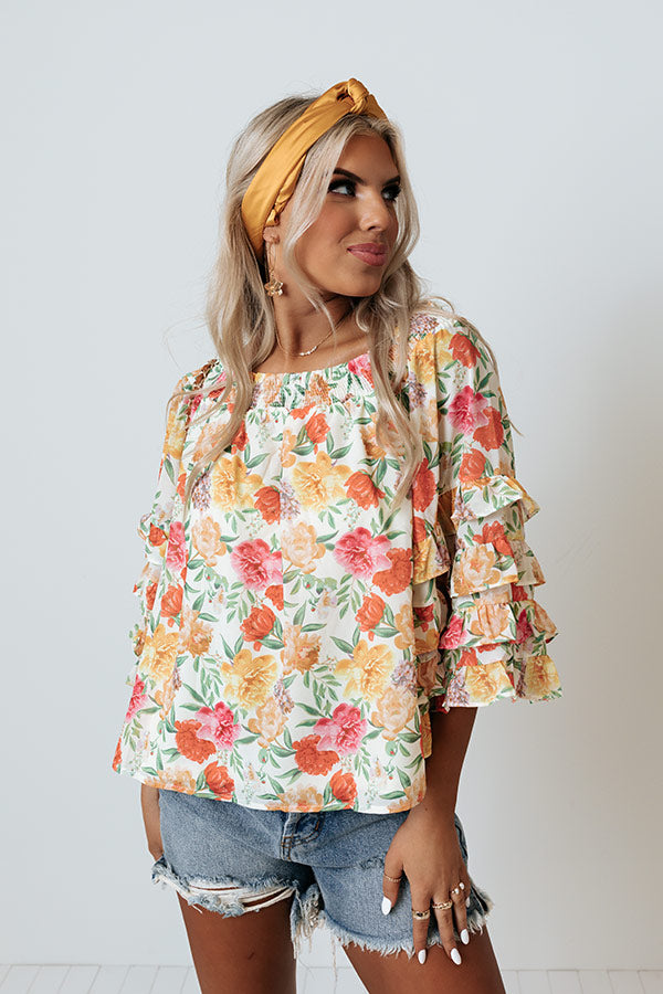 Resort Report Floral Top Image - 2