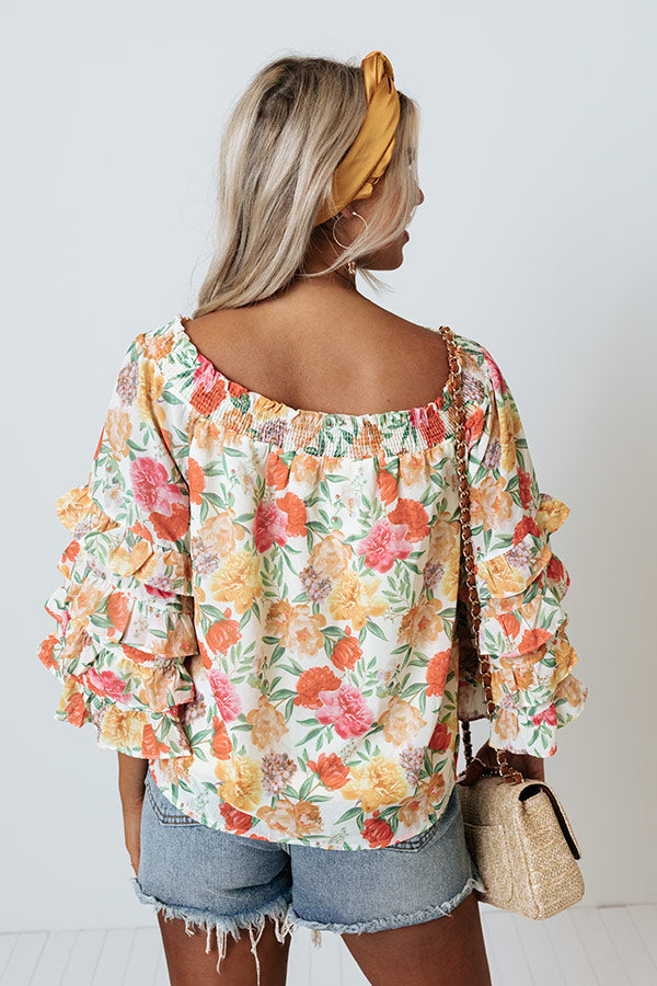 Resort Report Floral Top Image - 4