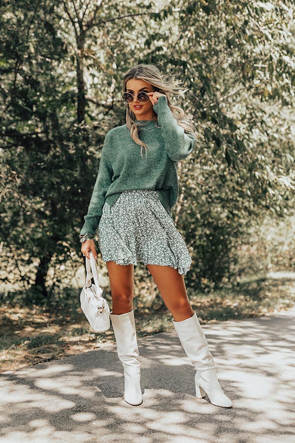 Feeling My Best Floral Skirt In Pear Image - 1