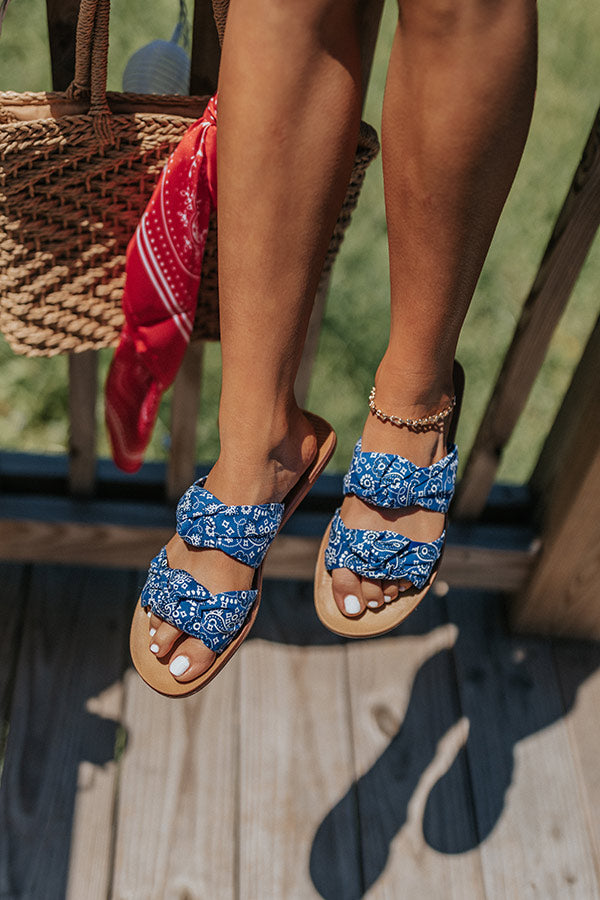 The Mellie Paisley Sandal in Blue Image - 2