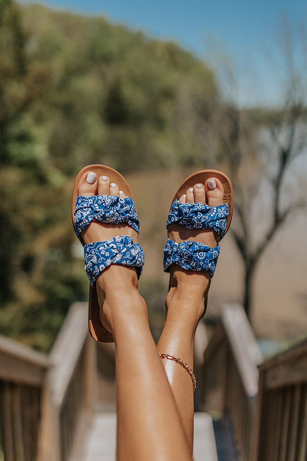 The Mellie Paisley Sandal in Blue Image - 4