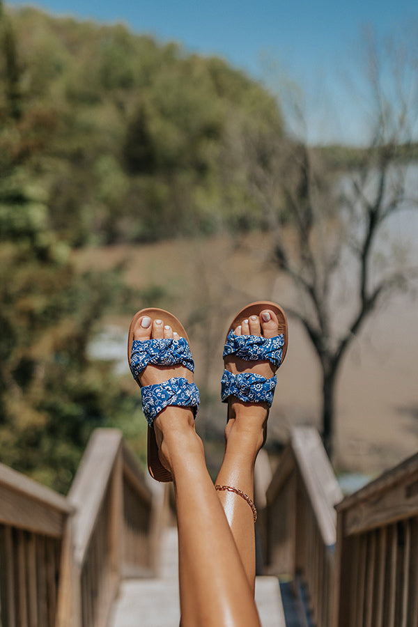 The Mellie Paisley Sandal in Blue Image - 1
