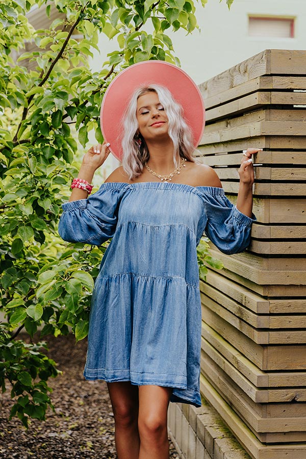 Front Row Show Chambray Dress in Dark Wash Image - 3