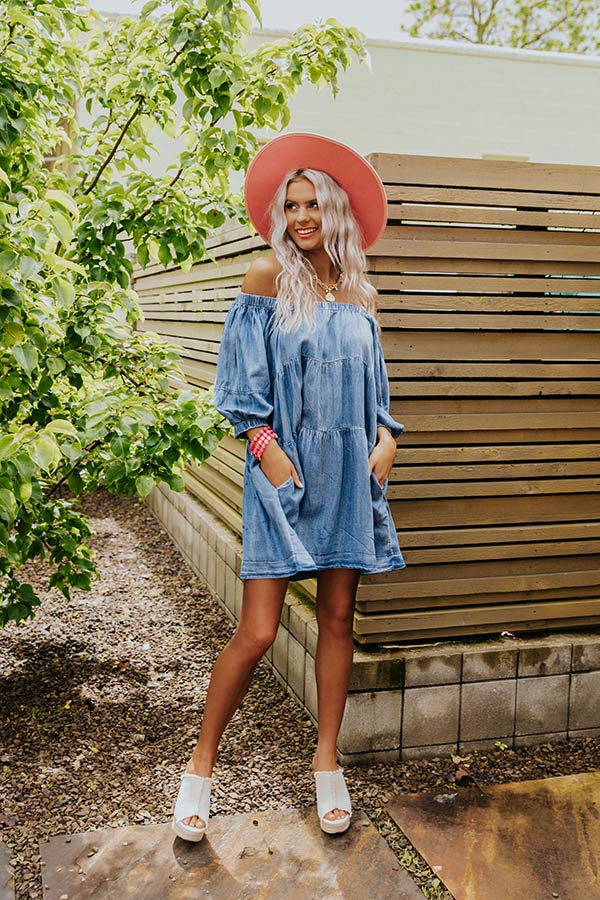 Front Row Show Chambray Dress in Dark Wash Image - 2