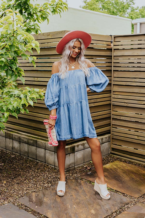 Front Row Show Chambray Dress in Dark Wash Image - 1