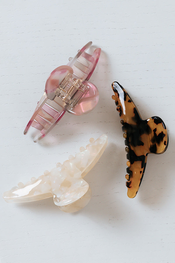 Lovely Lady Hair Claw Clip Set In Pink