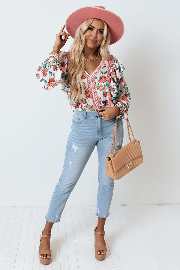 Tulum Travels Floral Top Image - 1