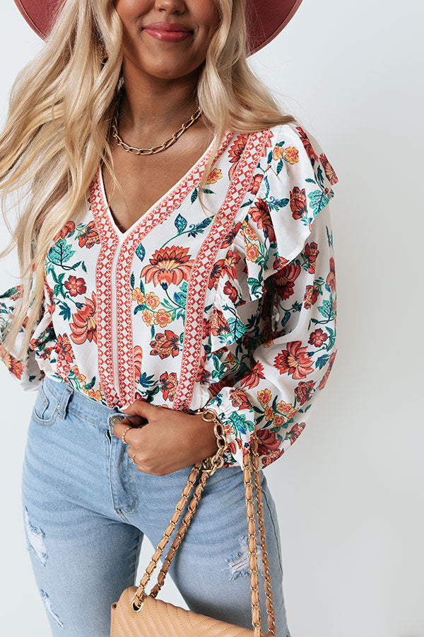 Tulum Travels Floral Top Image - 3