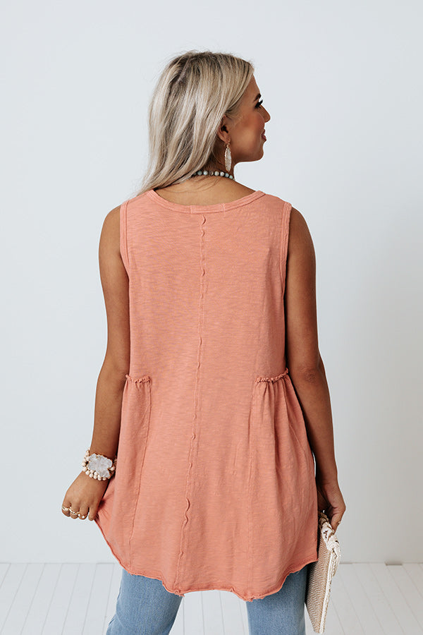 Sweet Notion Shift Top In Peach Image - 4