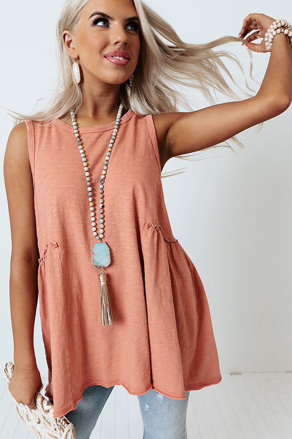 Sweet Notion Shift Top In Peach Image - 3
