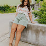 The Quincy High Waist Shorts In Sage Curves Image - 1
