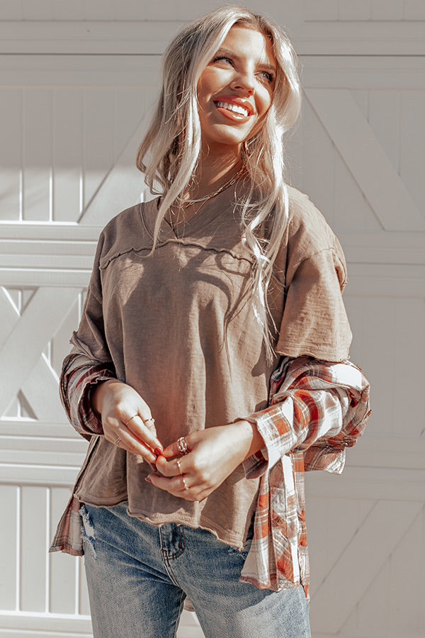 Down To The Wire Shift Top In Mocha