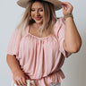 Hibiscus Kisses Gingham Top In Pink   Curves Image - 1