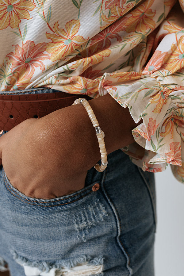 Kendra Scott Lila Vintage Silver Stretch Bracelet In Silver Natural Image - 2