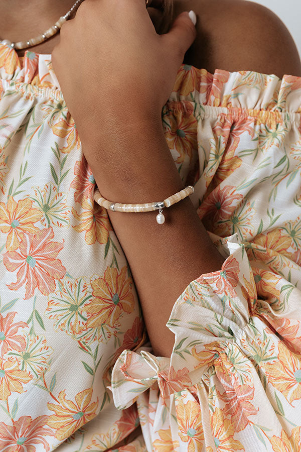 Kendra Scott Lila Vintage Silver Stretch Bracelet In Silver Natural Image - 1