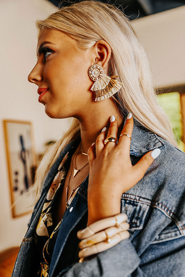 Hibiscus Kisses Earrings In Natural Image - 2
