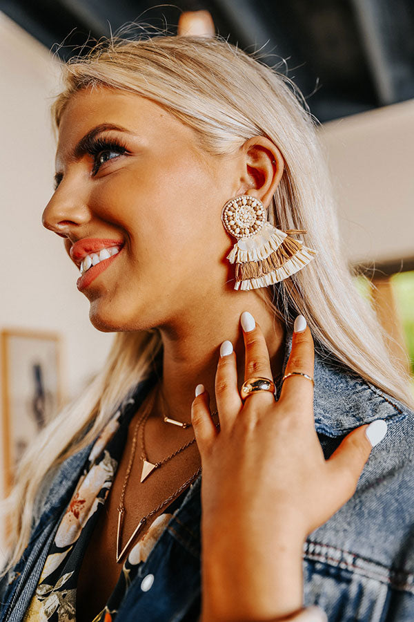 Hibiscus Kisses Earrings In Natural Image - 1