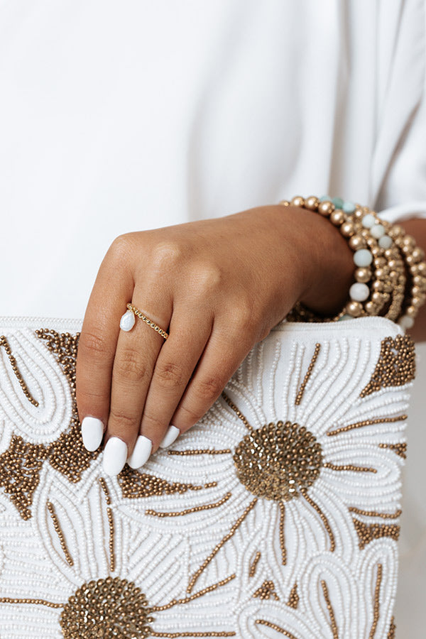 Kendra Scott Lila Gold Band Ring in White Pearl