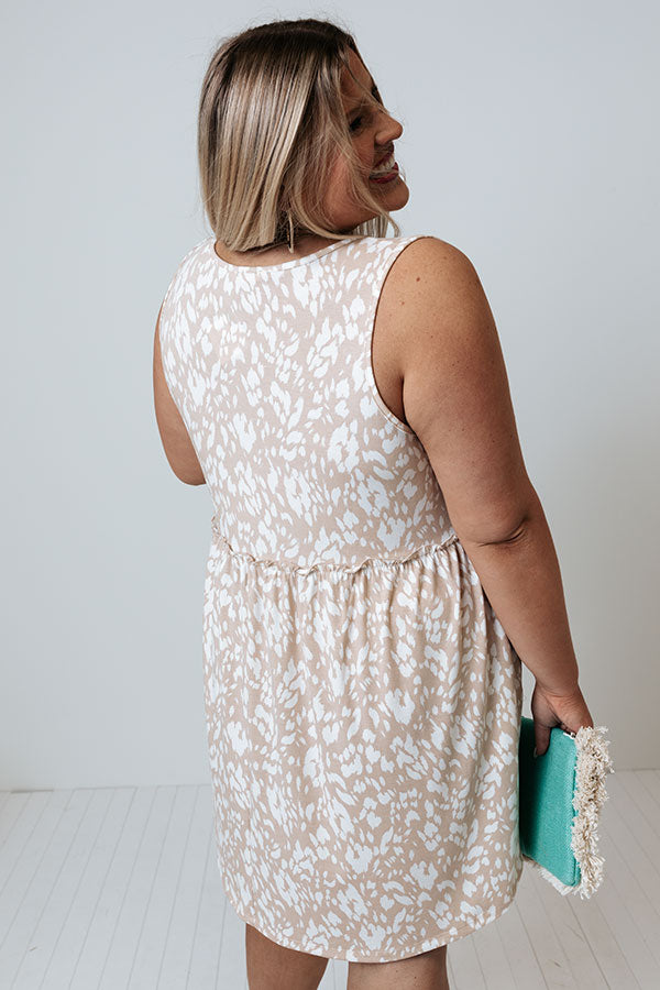 Sweet Source Leopard Shift Dress In Warm Taupe Curves Image - 4