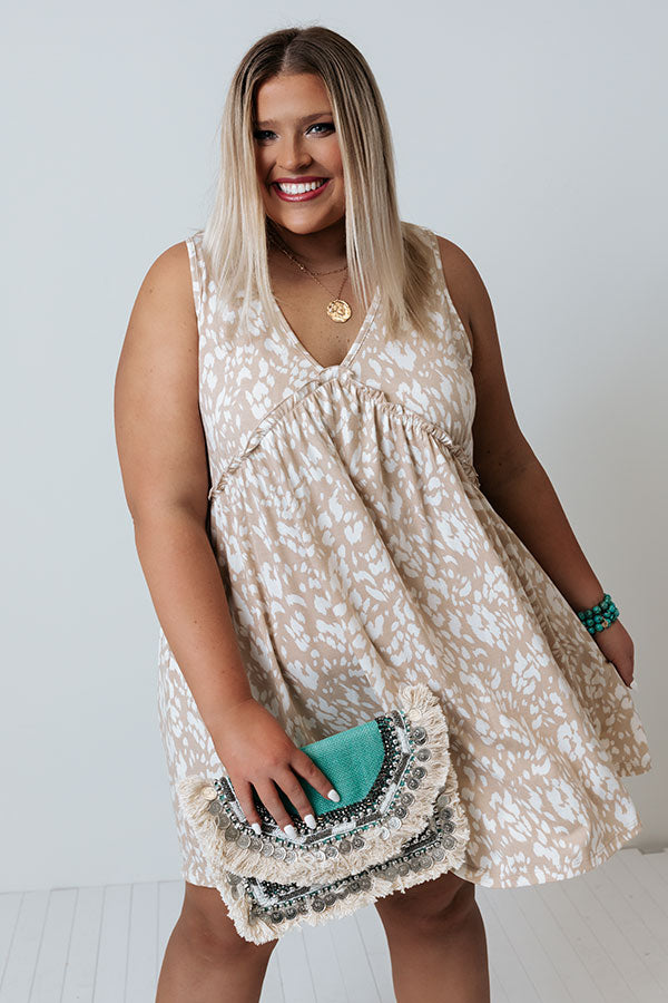 Sweet Source Leopard Shift Dress In Warm Taupe Curves Image - 1