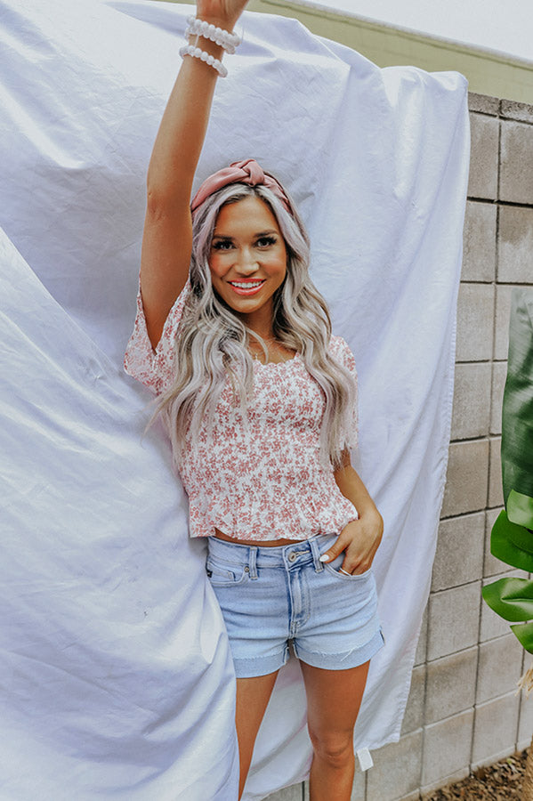 Starlet Style Floral Smocked Top In Rustic Rose Image - 5