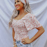 Starlet Style Floral Smocked Top In Rustic Rose Image - 1