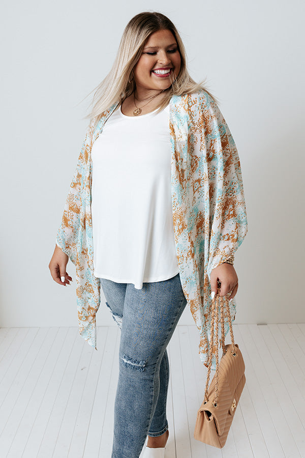 Tide Swept Overlay In Aqua Curves Image - 2