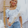 Starlet Style Floral Smocked Top In Blue Image - 1