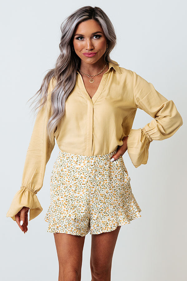 Make Amends Button Up Top In Primrose Yellow