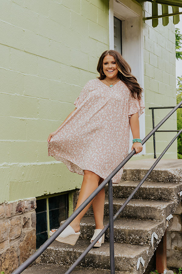 Darling Brunch Floral Shift Dress In Blush Curves Image - 2