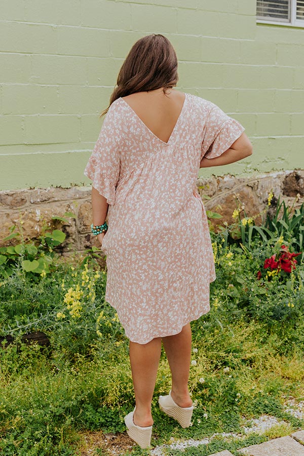 Darling Brunch Floral Shift Dress In Blush Curves Image - 4