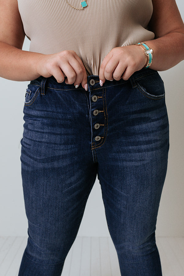 KanCan The Christen High Waist Button Up Skinny Jean Curves Image - 3