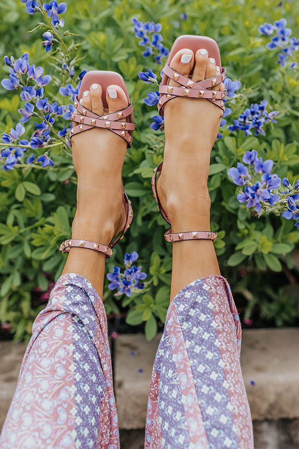 The Contessa Studded Sandal In Blush Image - 2