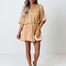 Regal Night Satin Romper In Iced Latte Image - 1