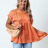 Worth The Bubbly Babydoll Top In Coral Image - 1