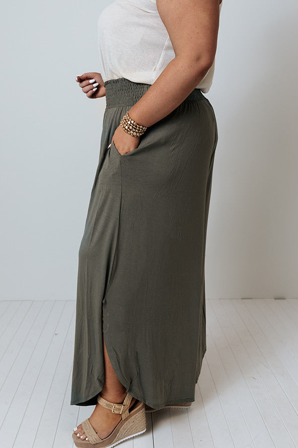 Grenadine Splash High Waist Pants In Sage Curves Image - 3
