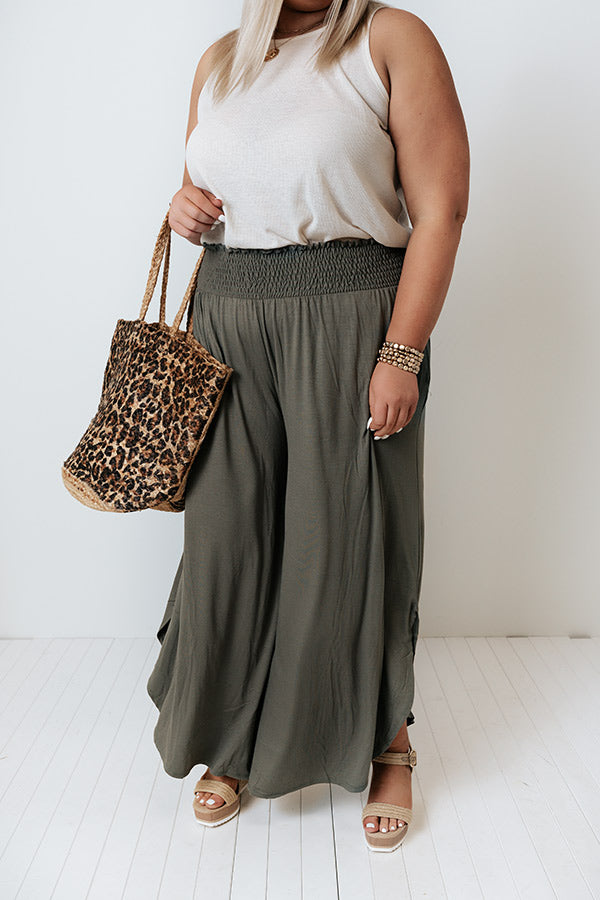 Grenadine Splash High Waist Pants In Sage Curves Image - 2