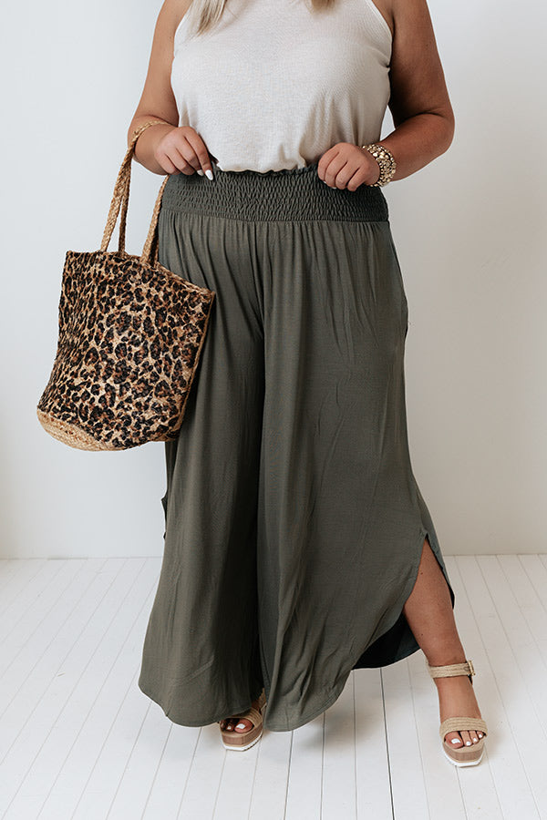 Grenadine Splash High Waist Pants In Sage Curves Image - 4