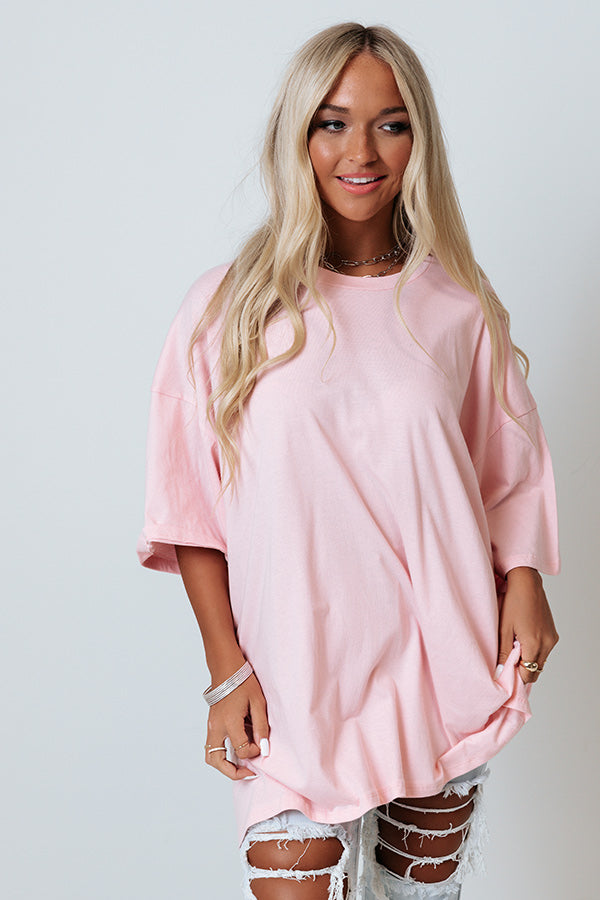 Timely Reminder Shift Tee In Pink Image - 4