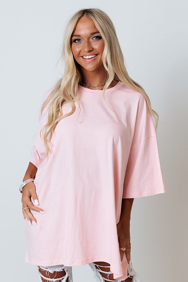 Timely Reminder Shift Tee In Pink Image - 1